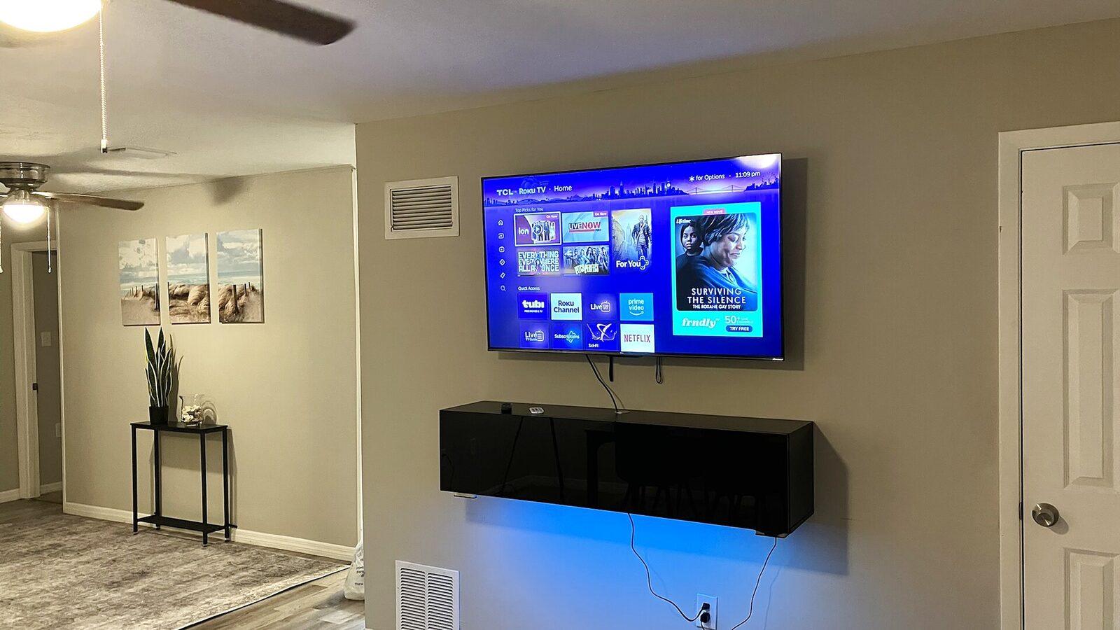 Living room of the Sarasota, Florida house